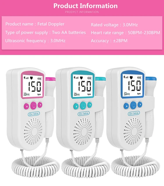 Dr.isla Doppler Fetal HeartRate Monitor for Baby Pregnancy Heartbeat  Detector LCD Backlight Pulse Meter No Radiation Stethoscope - AliExpress