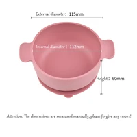 Baby Safety silicone Tableware Autonomous Eating Training Complementary Food Bowl Double Handles With Suction Cup Anti-Drop Bowl 2