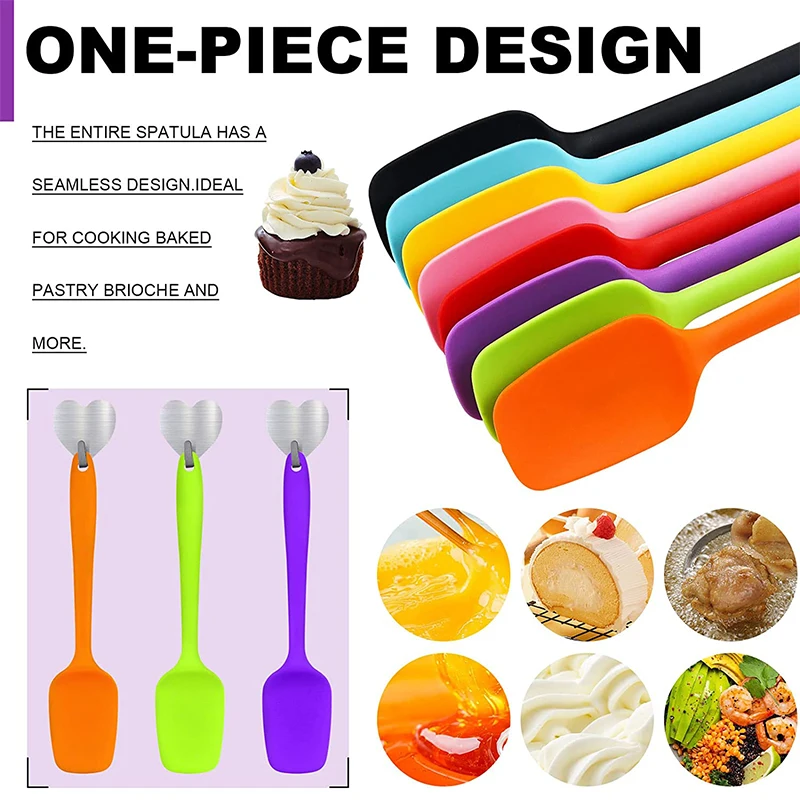 LMETJMA 28cm Silicone Spatulas Heat Resistant Spoon Spatula Non-Stick Spoonula Flexible Scrapers Baking Mixing Tool JT20 BEST SELLERS