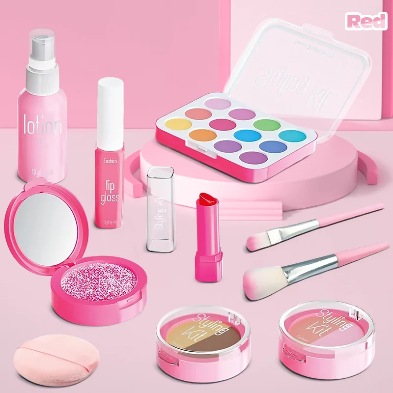 Pretend Makeup Kit for Girls Kids Pretend Play Makeup Set Toy Set for Toddler Little Girls Age 3+