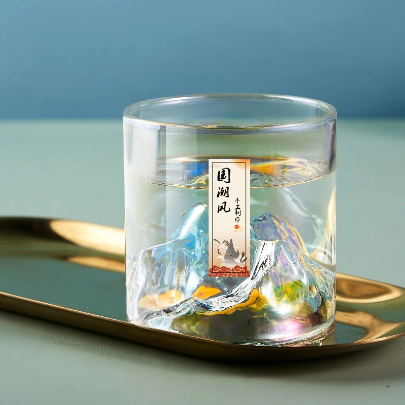 3D Mountain Shape Glass Cup Japanese Fuji Mountain Whisky Vodka Wine Drinkware glass cup
