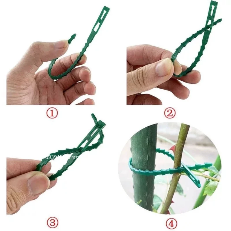 Adjustable Plastic Plant Cable Ties Reusable Self-locking Ties Garden Plant Vine Supports Cable Stem Tomato Clip Fastener