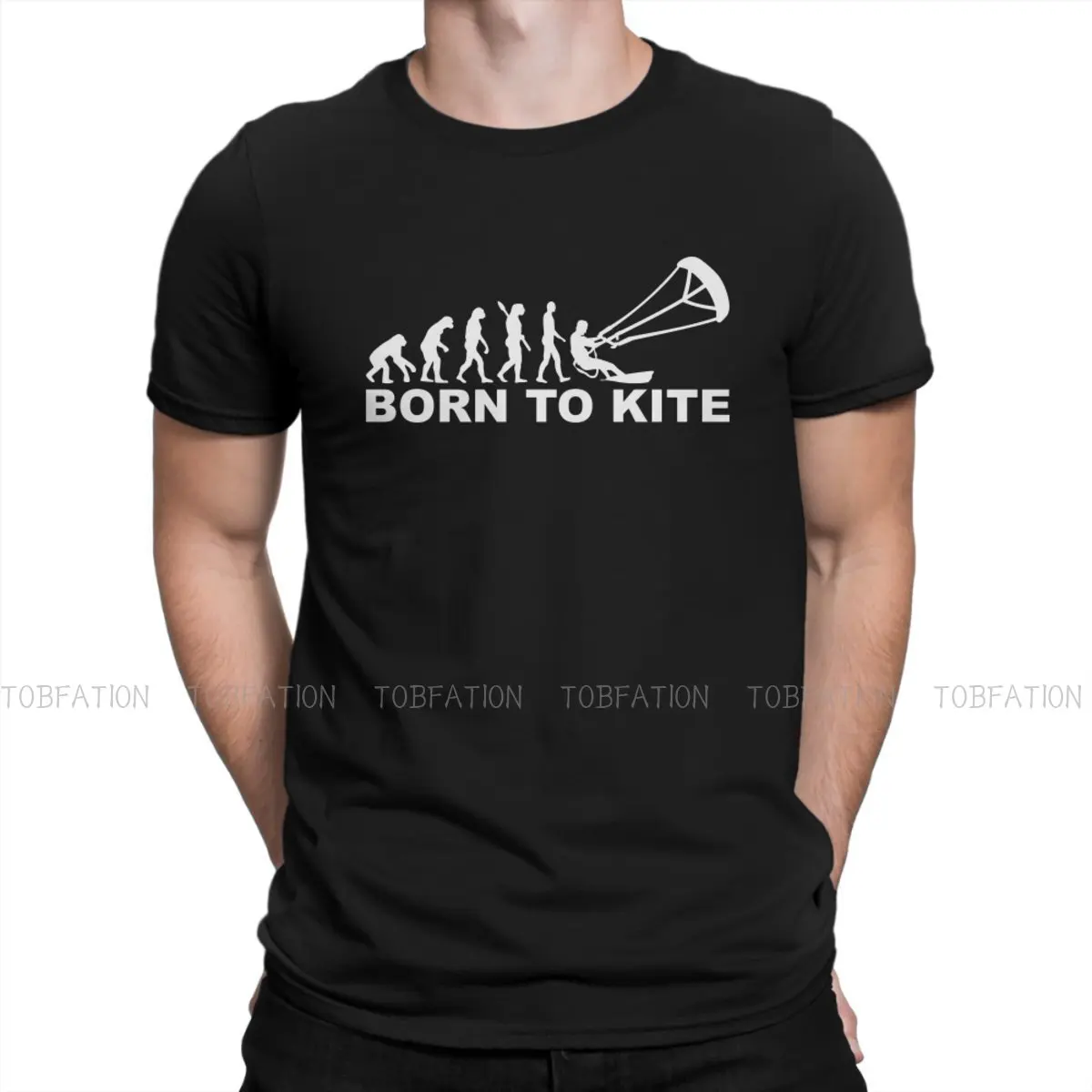 Kitesurf Kiteboarding Flysurfing Kite Magliette Originali Evolution Born Print Maglietta Da Uomo Abbigliamento Divertente Taglia S-6Xl