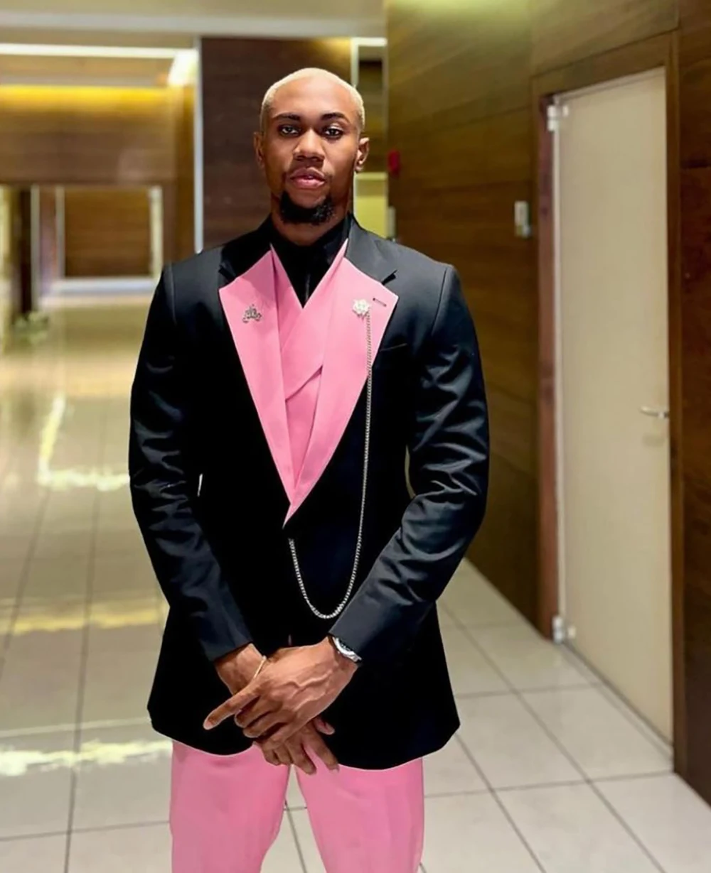 strapless open back dress Hisdern Men's Hot Pink Splicing Dress Shirt for Office Wear 2XL main image 1