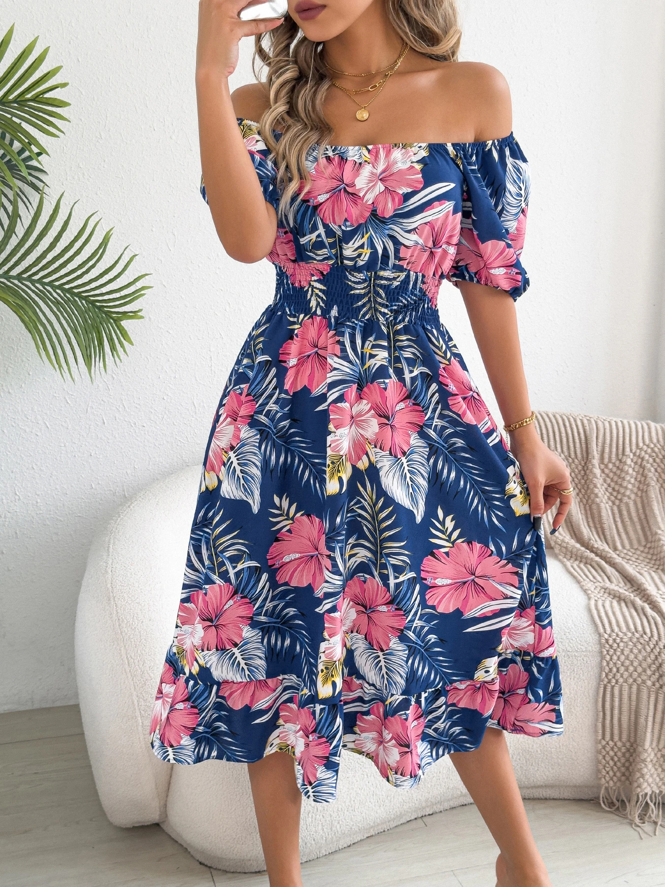 Floral Print A Line Dress for Women