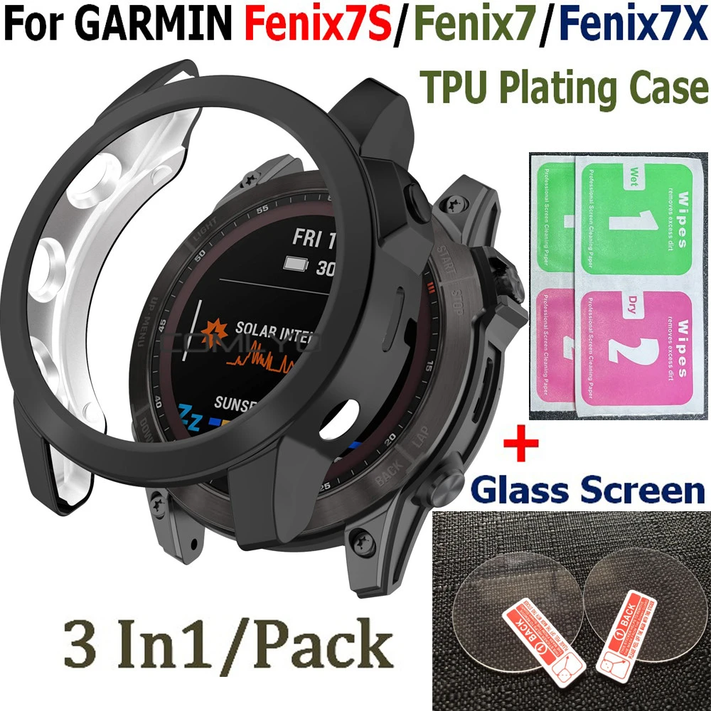 HD Glass Screen Protective Case For Garmin Fenix7/Fenix7S/Fenix7X Watch Band Frame Bracelet Frame Cover for Garmin Fenix 7 Film
