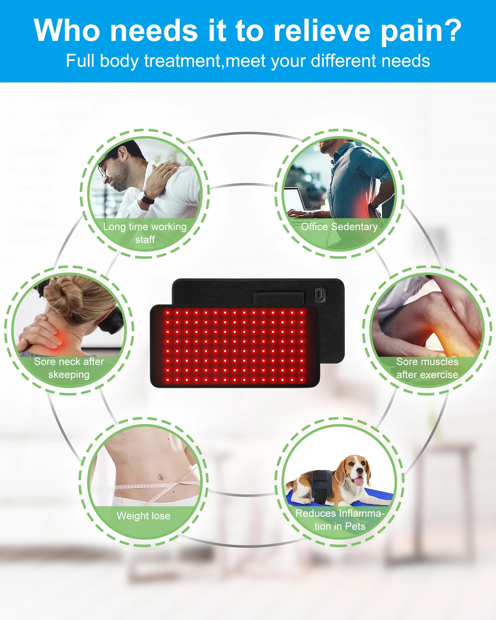 At-home Infrared Light Therapy Pad Belt For Pain Relief