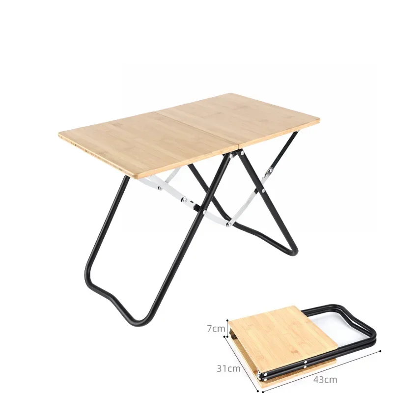 

New Outdoor Folding Bamboo Table Portable Table Camping Leisure Table Self-driving Aluminium Alloy Picnic Desk