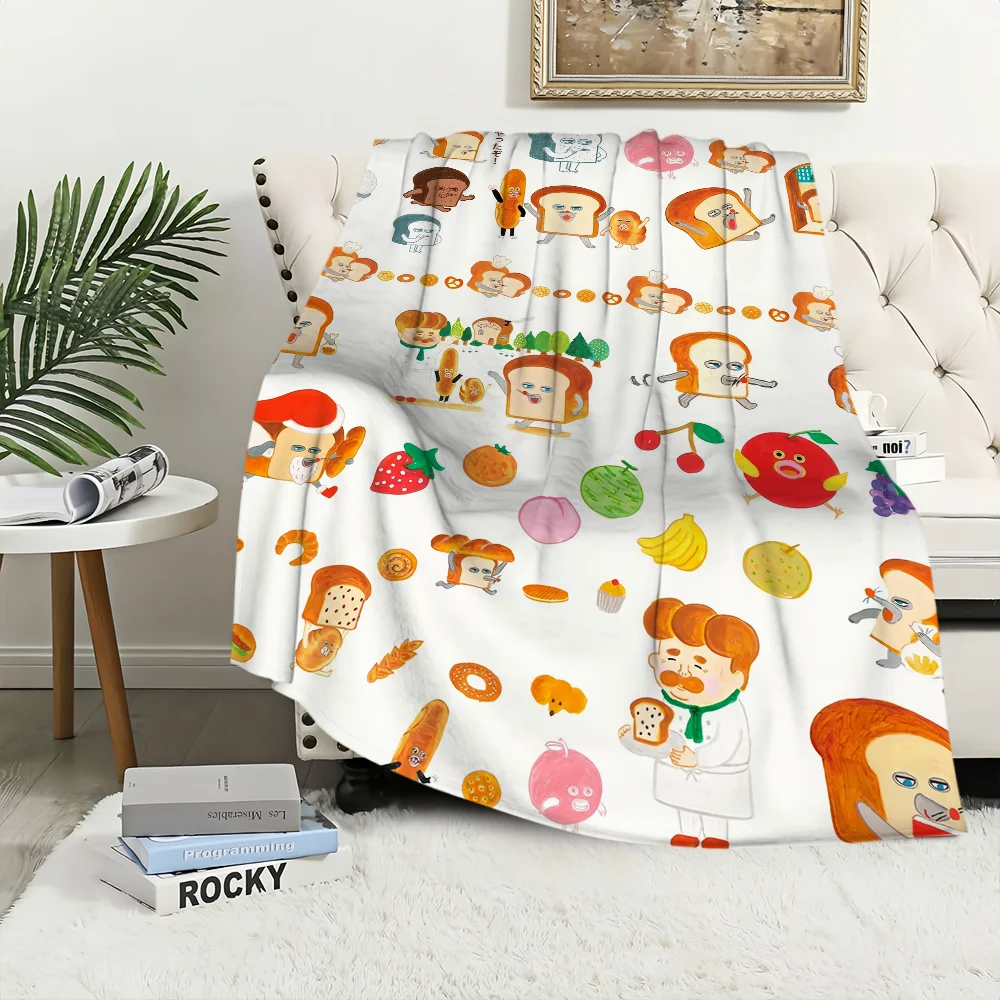 Cartoon Bread Thief Cute Blanket Plush Nap Sofa rug for Living Room Warm Office Bedroom Birthday Home Travel Kid Gifts 5