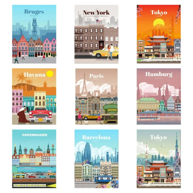 

Home Wall Decor Painting By Numbers With Frame City Landscape Acrylic Paints DIY HandPainted On Canvas Home Wall Decor