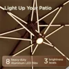 10 FT Cantilever Outdoor Patio Umbrellas with Solar Powered Led Lights, Free-motion Track Tilt Large Rectangle Umbrella 4