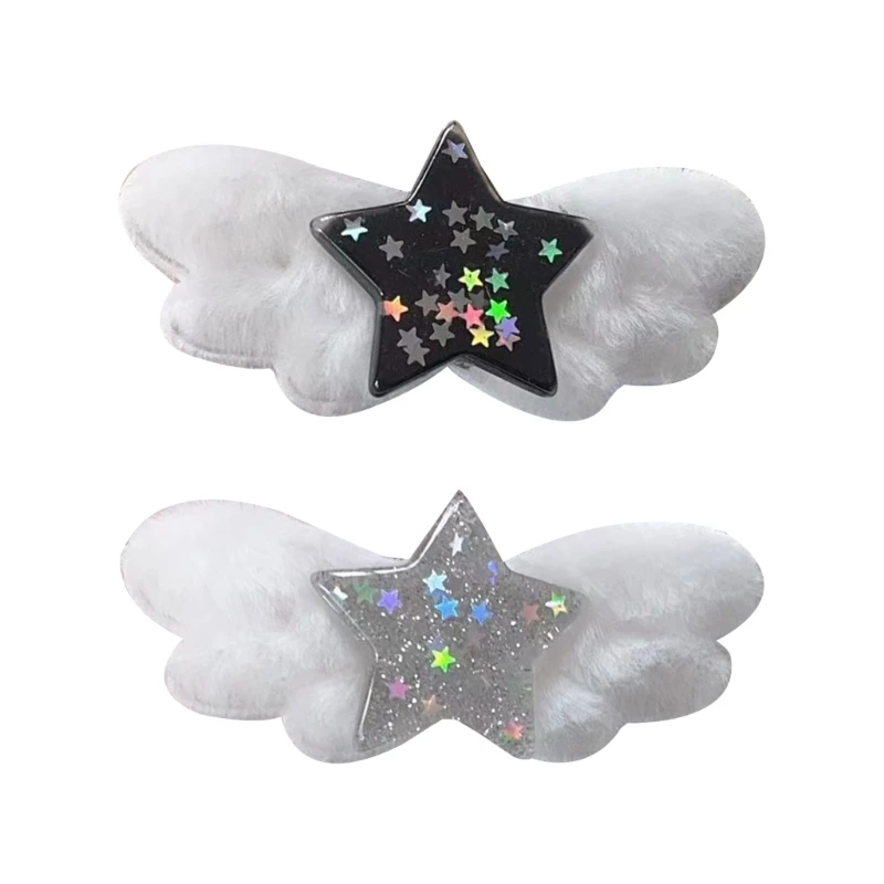 

Hair Clip for Girls Non-slip Hair Barrettes for Teenagers Sequins Star Wing Y2k Hot Girls Hair Pin 40JC