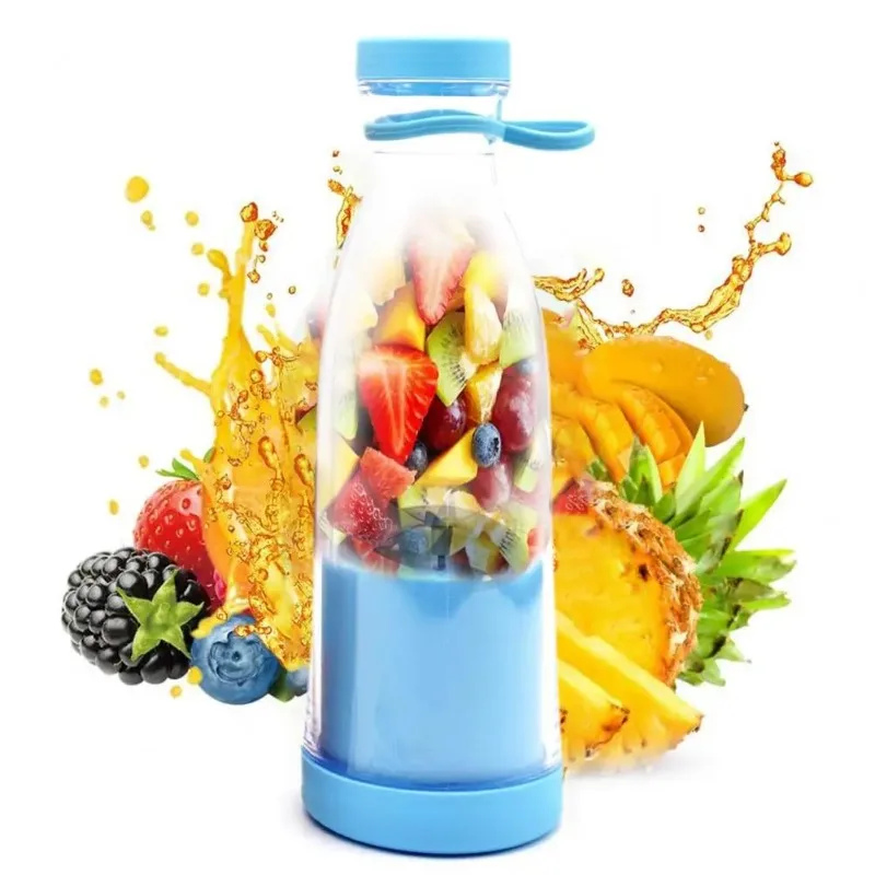 380ml Electric Juicer Cup Rechargeable Smoothie Maker With 6 Blades Travel Bottle For Ice Fruit Veggie Blender For Home/Outdoor
