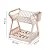 1PC Kitchen storage rack, drying and washing utensils, drainage tableware storage box, double-layer tableware rack 2