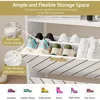 Shoe Cabinet for Entryway,Slim Hidden Shoe Cabinet Storage with 4 Flip Drawer,Large Shoe Rack Organizer Cabinet with Open Storag 4