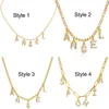 Collier personnalisé en acier inoxydable pour femme, pendentif lettre Alpahbet, nom initial, déclaration de collier, cadeau de breloques