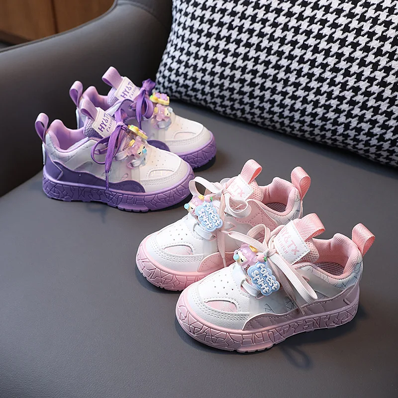 

2023 Spring New Girls' Sneakers Female Baby Princess Shoes Non-slip Soft Soled Casual Shoes for Small Children