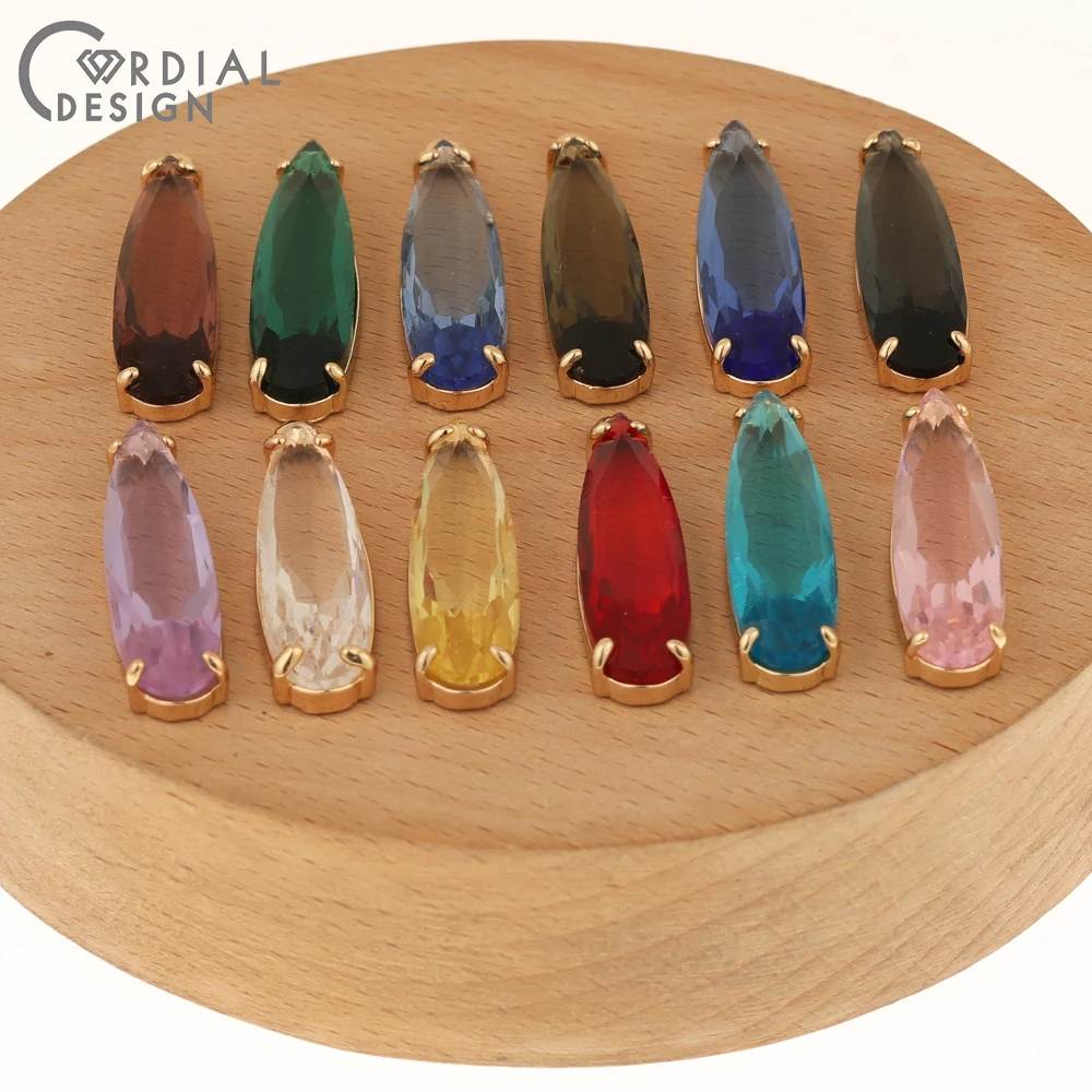 Cordial Design 30Pcs 8*33MM Charms Jewelry/Jewelry Accessories/DIY Earrings Making/Earring Findings/Hand Made/Crystal Pendant - cordial