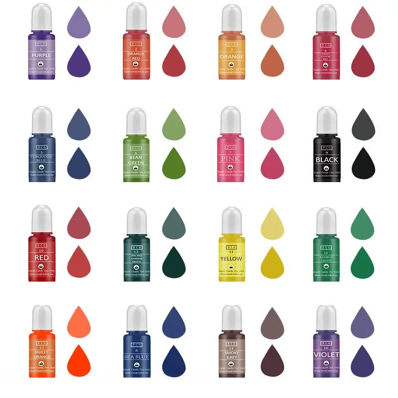 16 Colors Candle Wax Pigment Non-Toxic Soy DIY Soap Dyes