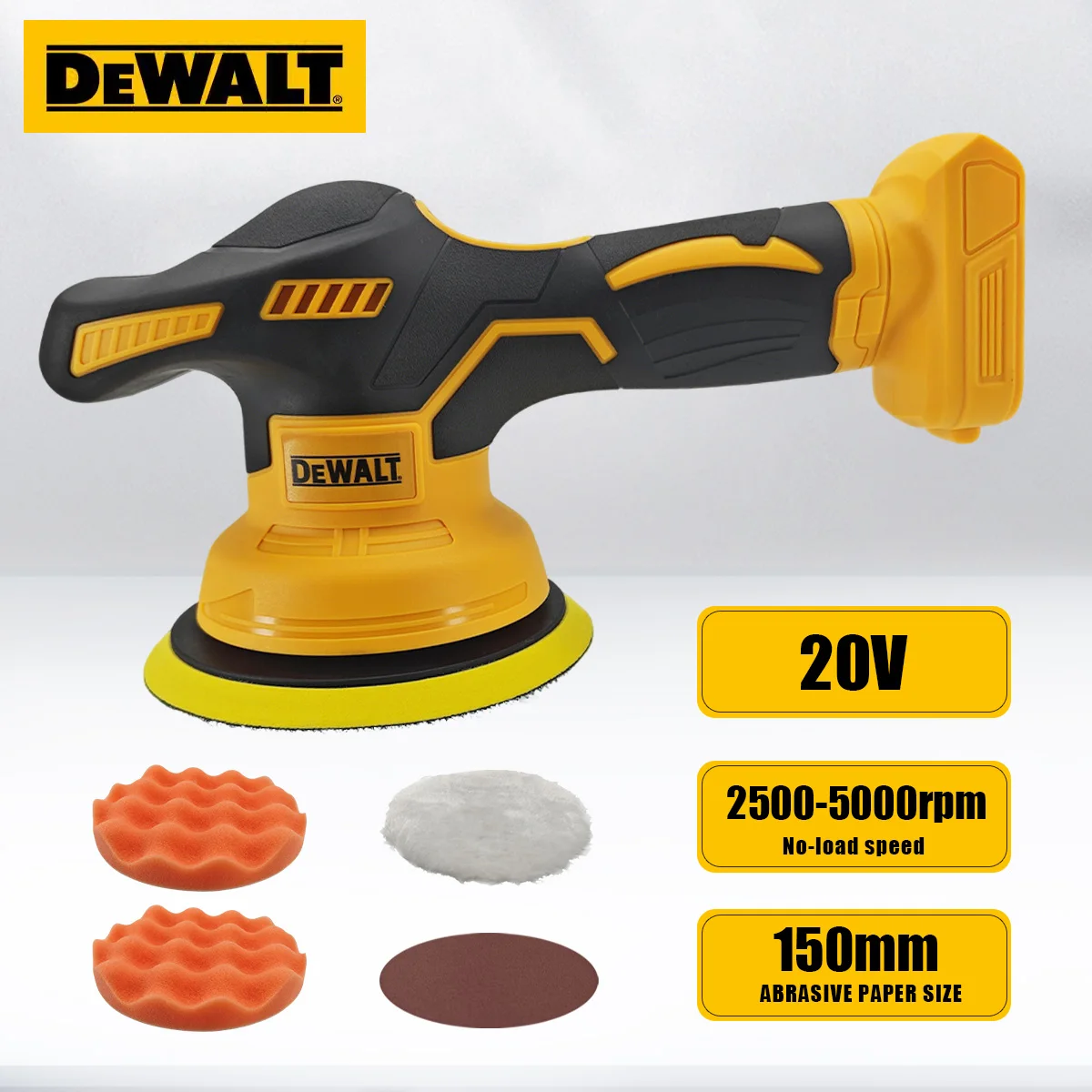 디월트 무선 자동차 광택기 8단계 조절 가능 자동 전동 왁싱 샌딩 실링 글레이징 도구