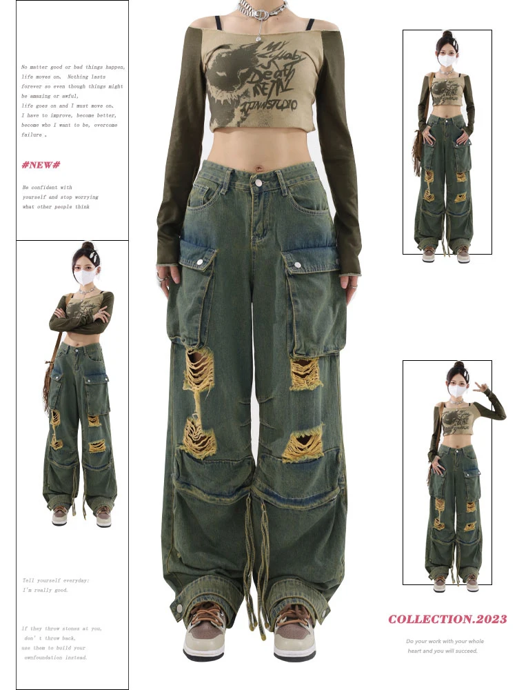 2000s y2k vintage cargo buggy pants 格安SALEスタート - パンツ