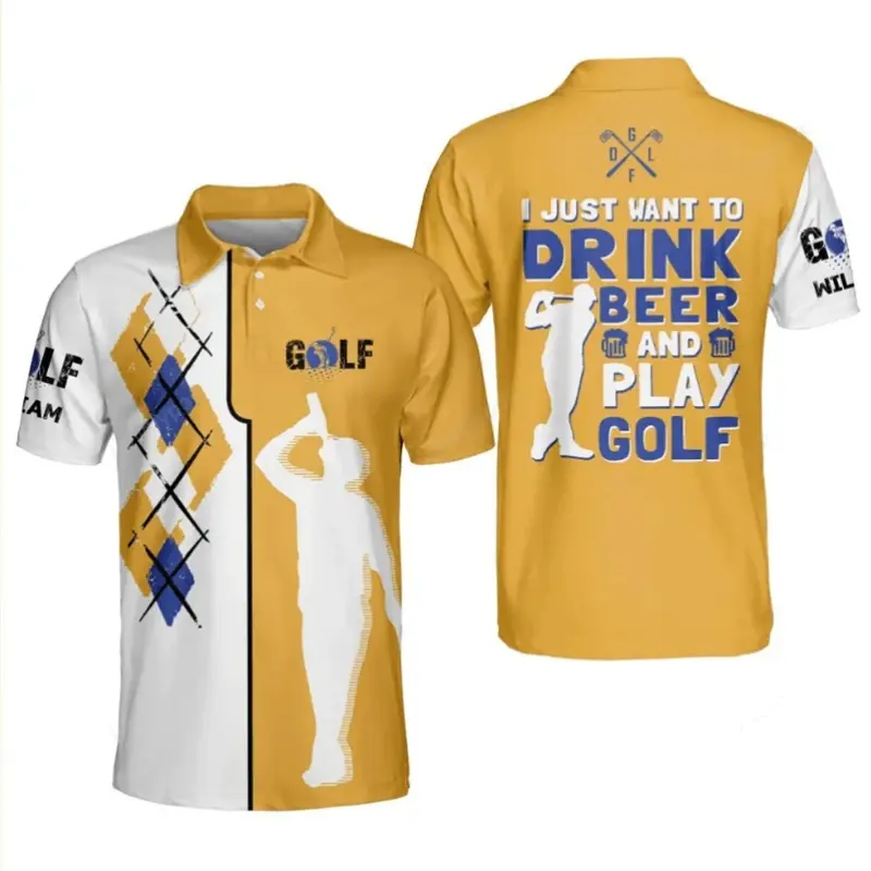 Men's Polo Shirt Outdoor Golf Sports Short Sleeve Oversized Tops Fashion Lapel Button T Shirts Unisex Business Casual Golf Wear - Image 2
