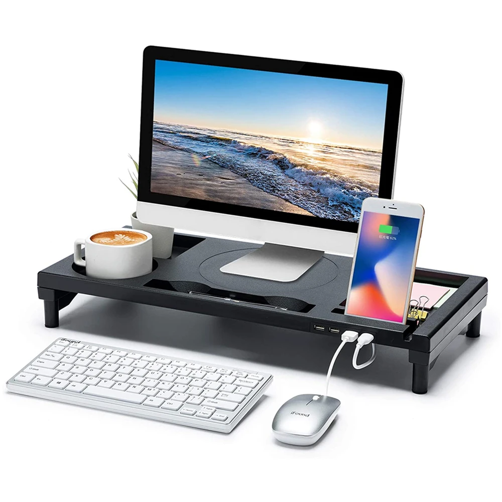 New-Monitor-Stand-Monitor-Riser-with-Usb-Hub-Support-Charging-Computer ...