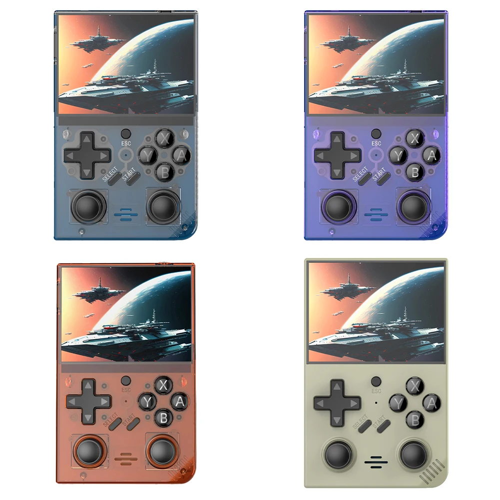 R35 Plus Handheld Video Game Console Linux System 3.5 Inch IPS Screen Handheld Emulator Console 64GB 640x480 Gift for Boys Girls