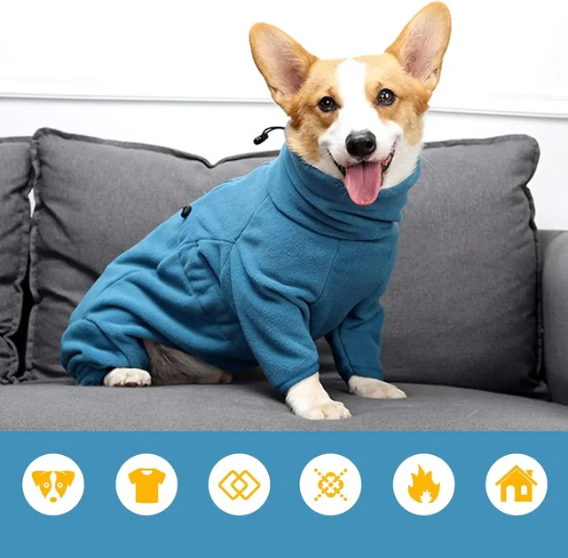 Dog Clothes Soft Fleece Pullover Pajamas For Small Medium Large Dogs Warm Thicken Jacket Pet Jumpsuit Winter Coat 3