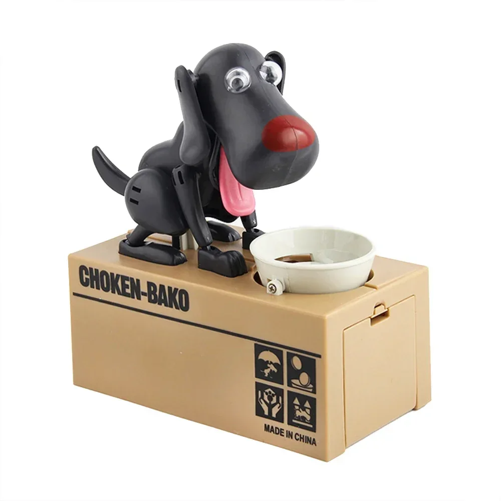 Cute Dog Electronic Robot Piggy Bank Creative Cartoon Plastic Automatic Coin Storage Box Children's Gift Desk Decoration_voghion.com