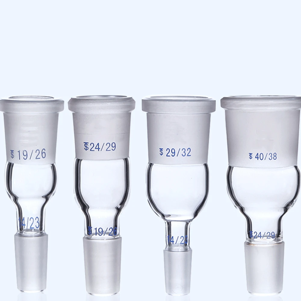 14/23 19/26 24/29 29/32 34/35 40/38 50/42 Female To Male Boro Glass Joint Glass Reducing Transfer Adapter Glassware Laborotary