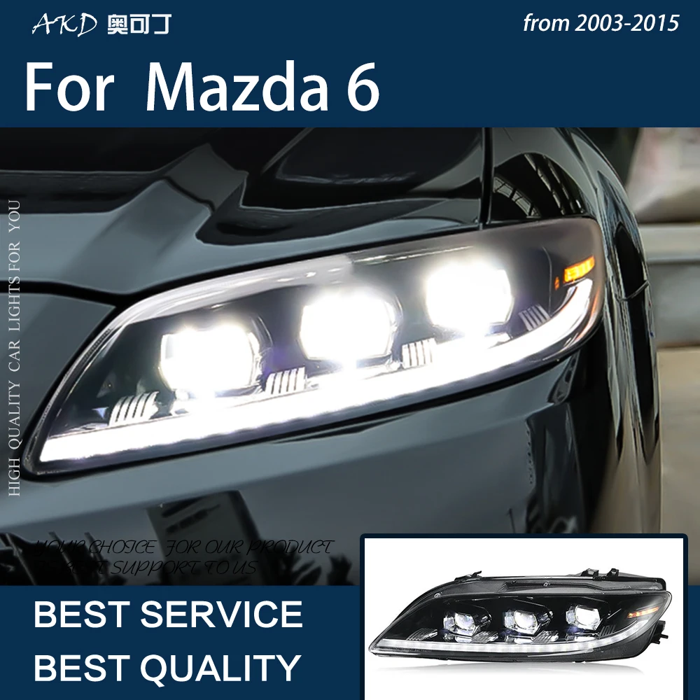 Car Lights For Mazda 6 2003-2015 M6 Led Matrix Assembly Guide Drl Mazda6 Frontlight Dynamic Turn Signal Lamp - Car Headlight Assembly - AliExpress