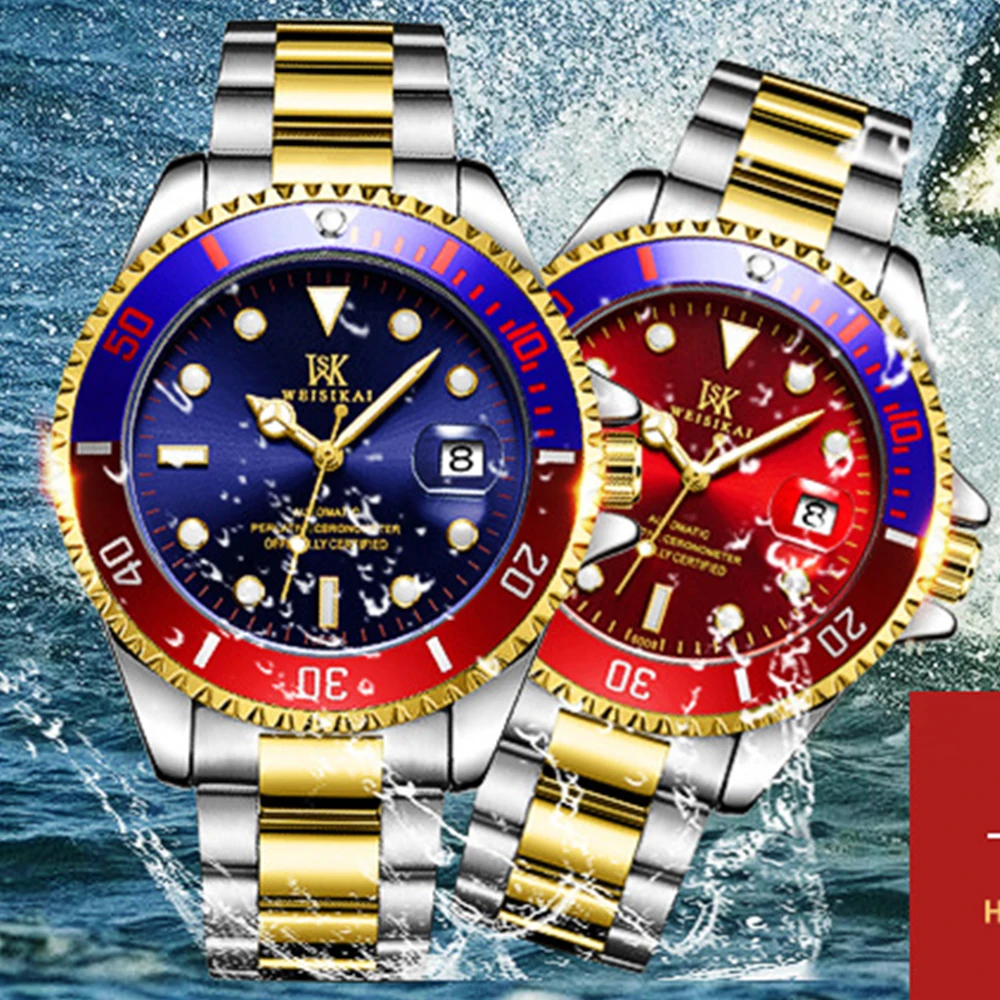 New Business Automatic Watch Men Luxury Brand Stainless Steel Mechanical Watches Fashion Luminous Waterproof Relojes Para Hombre