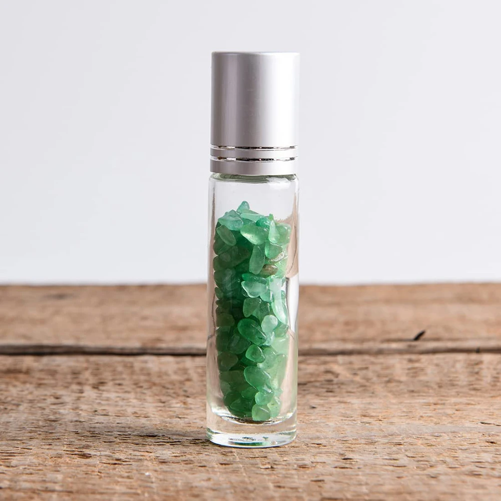 유리 롤 병 보석 롤러 볼 10ml, 아로마 테라피용 천연 크리스탈 스톤 롤러 병 20 개/묶음