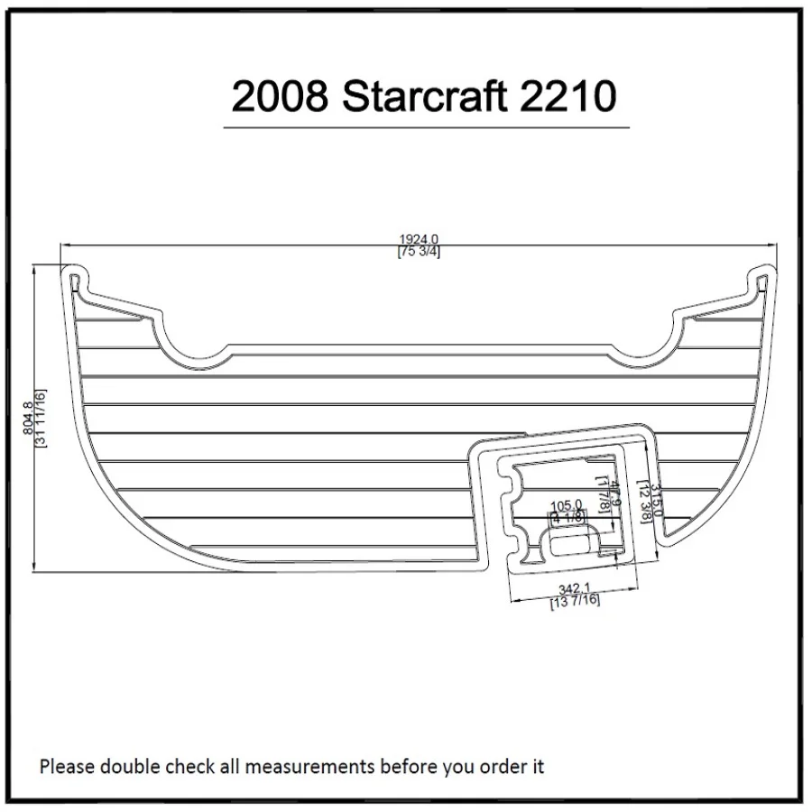 2008 Starcraft 2210 Swim Platform Pad Boat EVA Teak Decking 1/4