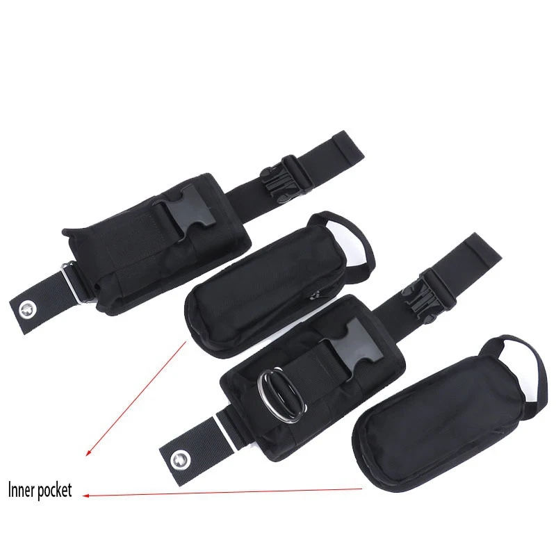 New 2Pcs Spare Black 1680D Nylon Scuba Diving Weight Belt Pockets With Quick Release Buckle -22.5X15x5cm 2