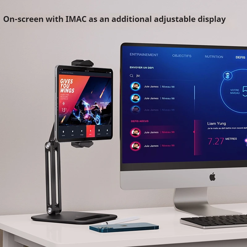 New Tablet Stand Aluminum Alloy Double Folding Phone Stand Desktop Metal Creative Live Steaming Lazy Person Stand