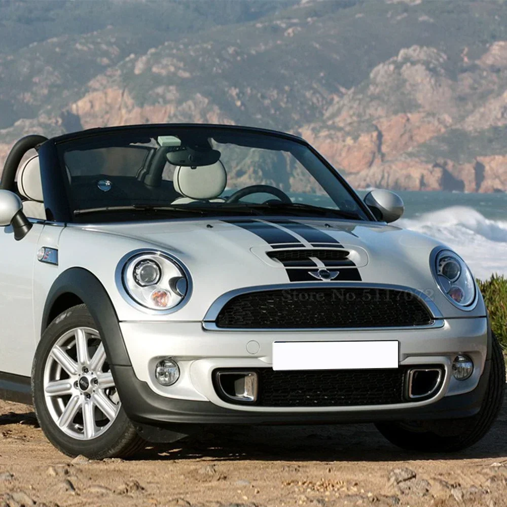미니 쿠퍼 쿠페 R58 카브리오 R57 로드스터 R59 JCW 액세서리용 자동차 후드 보닛 스트라이프 스티커 엔진 커버 루프 트렁크 데칼