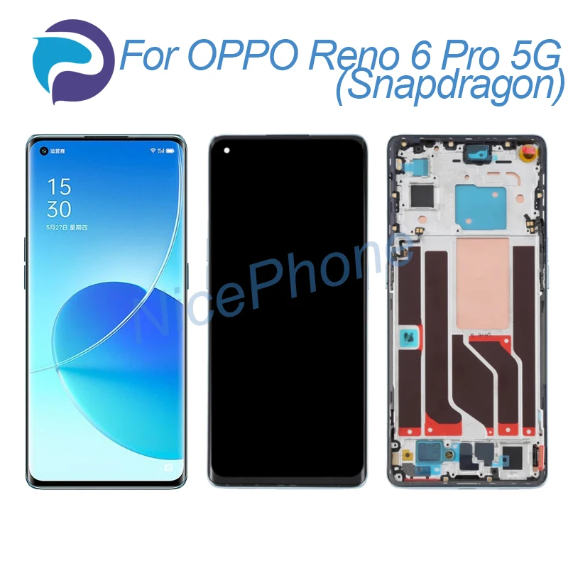 Per Oppo Reno 6 Pro 5G (Snapdragon) Schermo Lcd + Touch Digitizer Display Cph2247 Reno 6 Pro 5G (Snapdragon) Display Lcd