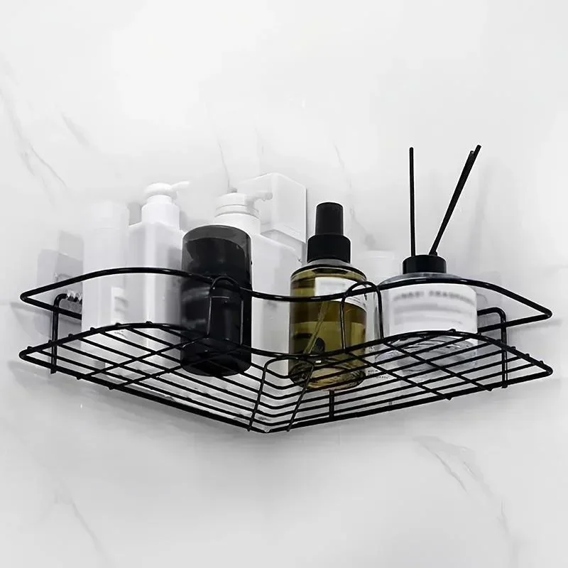 Bathroom Shelf Shampoo Storage Rack Holder Kitchen No Punching Triangle Storage Rack Bathroom Accessories 3