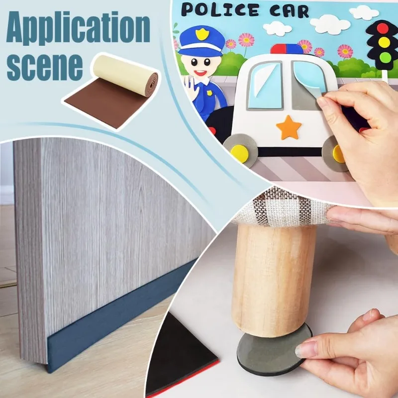 5mm Thick Self-Adhesive EVA Foam Roll 78.7x11.8 Inch Coconut Brown Foam Padding Sheet for Furniture Protecting, Gap Filling