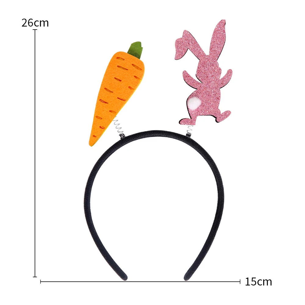 Oster-Haarreif mit Hase, Karotte, Ostereiern und Küken für Fröhliche Oster-Party-Dekoration, Geschenke, Kostüm-Requisiten und Accessoires – Detail 5