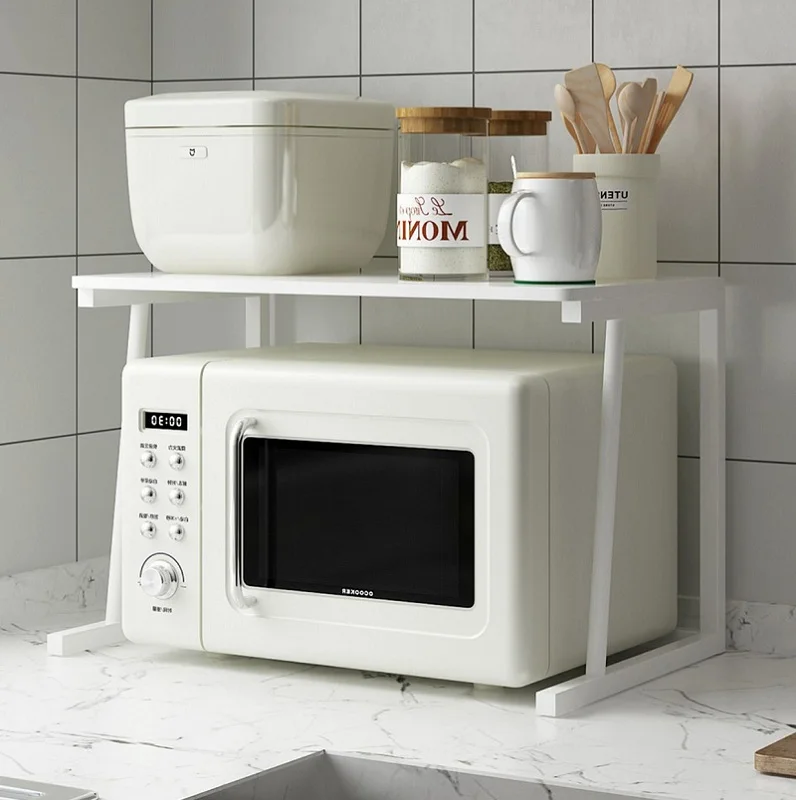 

Kitchen Storage Kitchen Microwave Rack Oven Storage Rack Desktop Countertop Double Layer Rice Cooker Rice Cooker Layered Support