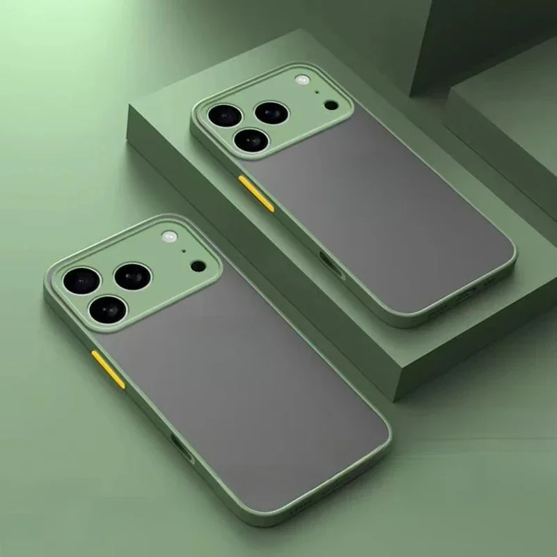 Apple iPhone Shockproof Matte Silicone Armor Case - Durable Hard Back Cover