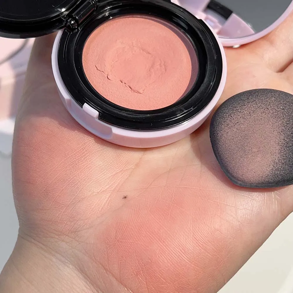 Moisturizing Air Cushion Powder Blusher Mud with Puff Soft Fog Whitening Natural Brightening Face Blush Cream Cheek Blush Makeup 5