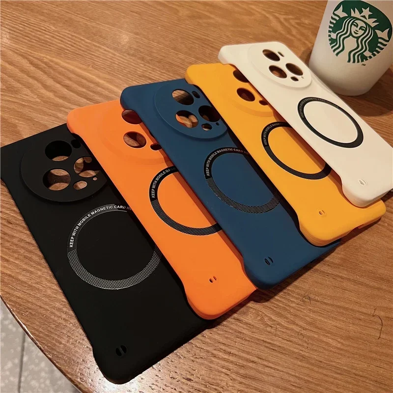 Magnetic Wireless Charging Slim Frameless Hard Plastic Phone Case Cover