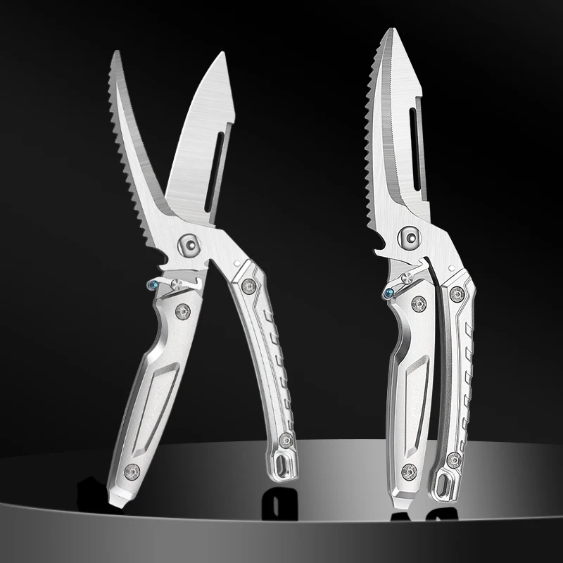 Description Picture 5 of itemStainless Steel Kitchen Scissors Multifunctional Chicken Bone Scissors Shear Fish Duck Cut Chef Professional Scissors Knife Tool