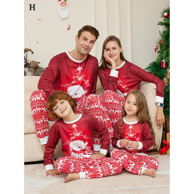Conjuntos de pijamas navideños a juego para la familia, para mascotas, bebés, niños, madres, padres, perros, pijamas navideños, conjuntos para niños grandes, ajuste ceñido, Papá Noel