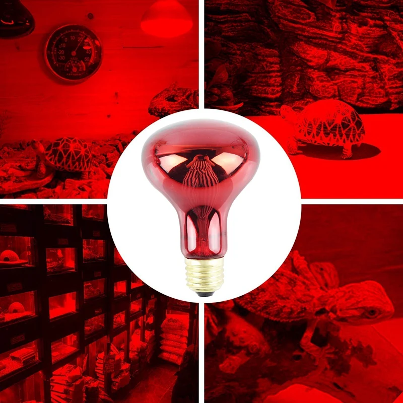 ABRO-100W 2 Pack Infrared Heat Lamp Bulb Red Light Heat Bulbs For Pet Lizards Bearded Dragons Chameleons Snakes Reptiles & Amphi