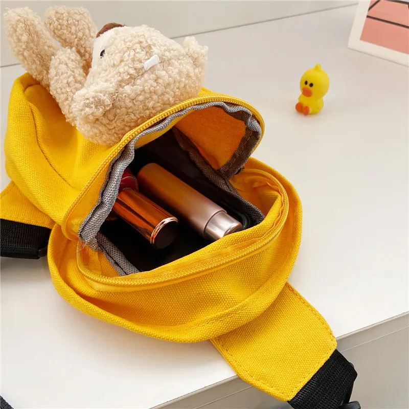 Waist Packs Child Waistbag for Boy Girl Unisex Cute Bear Banana Small Adjustable Pure Colour Shoulder Chest Children Kids